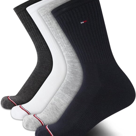 Women's Navy Crew Socks 4-Pack Cushioned Athletic Footwear for Running Training